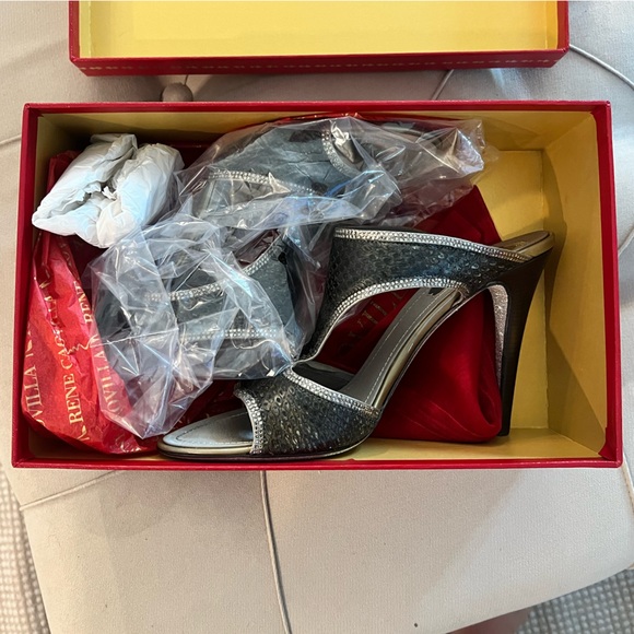 Rene Caovilla t strap slide brown black sandal, NWT size 40 - Picture 4 of 7